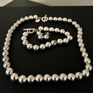 Ralph Lauren Sterling Silver Necklace, Bracelet, and Earrings